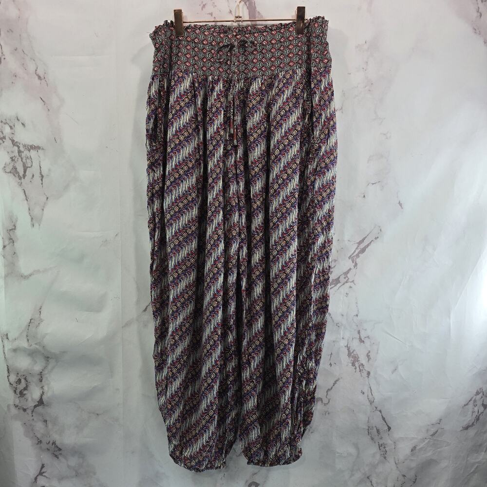 Anthropologie Pants Women Small Paisley Harem Palazzo Boho Smocked Vivian Lysine